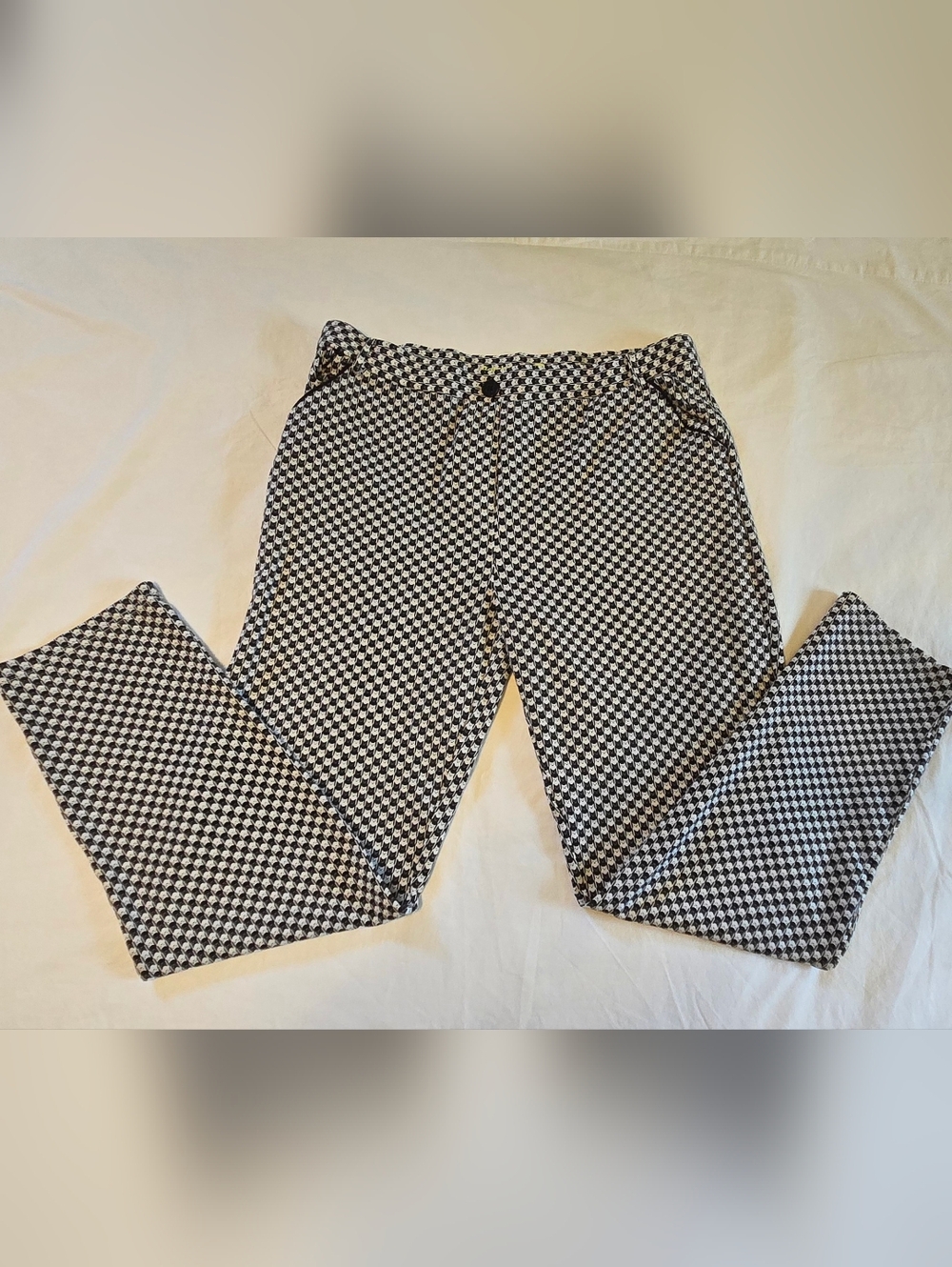 Betabrand Black and White Catstooth Pants XXL Long